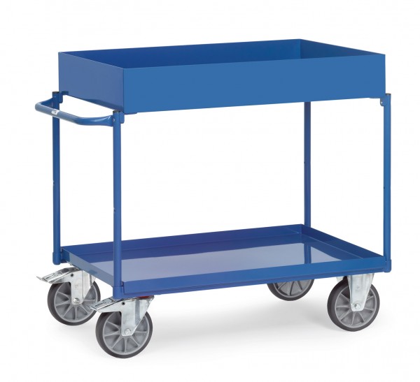 Fetra Tischwagen mit hoher und niedriger Stahlblechwanne 400 kg
