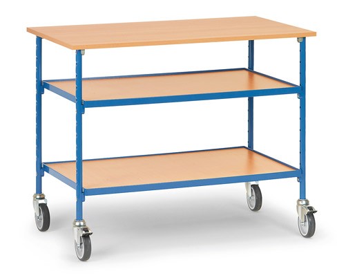 Fetra 5862 Rolltisch mit drei Böden aus Holz, 150 kg