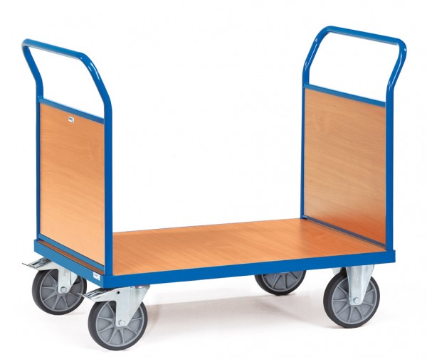 Fetra Doppel-Stirnwandwagen mit Holzplattform bis 600 kg