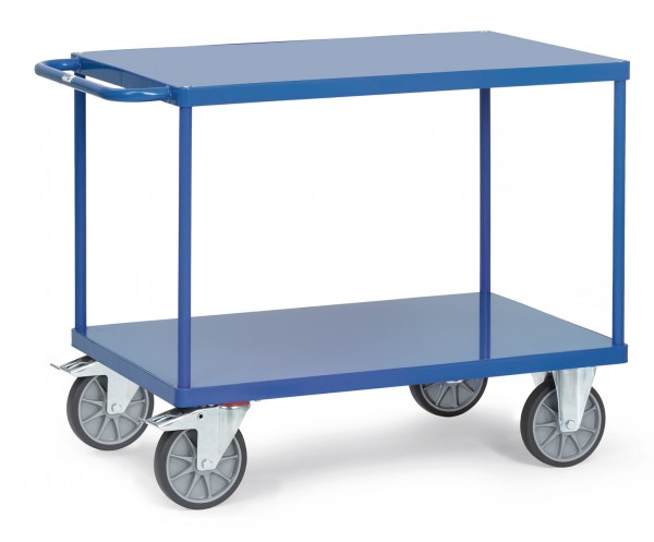 Fetra Schwerer Tischwagen, zwei rechteckige Stahlblech-Plattformen, bis 600 kg