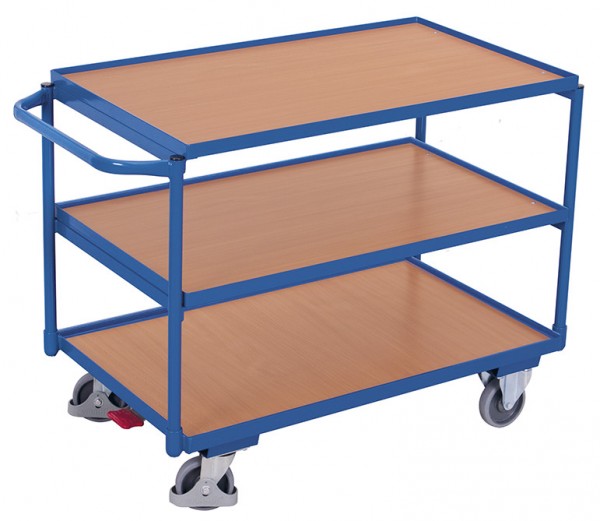 VARIOfit Tischwagen mit drei Ladeflächen, Baukasten-System, EasySTOP